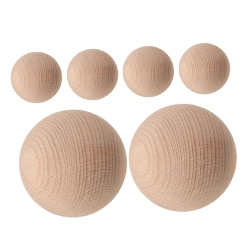 Angoily 6 Stück Teiliges Robuste Unbehandelte Holzkugeln für Croquet und Golf aus Massivem Buchenholz für Outdoor-spiele im Garten und Kreative Diy-bemalung von Angoily
