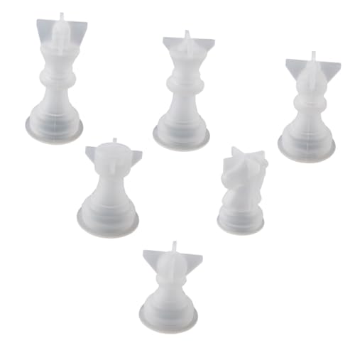 Angoily 6 Stück Teiliges Schachfiguren silikonform Flexible Transparente Gießform für DIY Schachbrett Figuren Langlebig Lebensmittelecht Leicht zu Reinigen für Epoxidharz und Angoily 6 Stück Teiliges Schachfiguren silikonform Flexible Transparente Gießform für DIY Schachbrett Figuren Langlebig Lebensmittelecht Leicht zu Reinigen für Epoxidharz und von Angoily