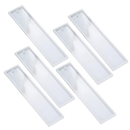 Angoily 6 Stück Teiliges Silikon Lesezeichen Mold für Diy Epoxidharz Handwerk Rechteckige Form für Quasten und Ketten für und Persönliche Designs von Angoily