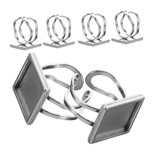 Angoily 6 Stück Teiliges Verstellbaren Ring Basiskappen für DIY Schmuckherstellung für Cabochon Ringe und Kreative Dekorationen Angoily 6 Stück Teiliges Verstellbaren Ring Basiskappen für DIY Schmuckherstellung für Cabochon Ringe und Kreative Dekorationen von Angoily