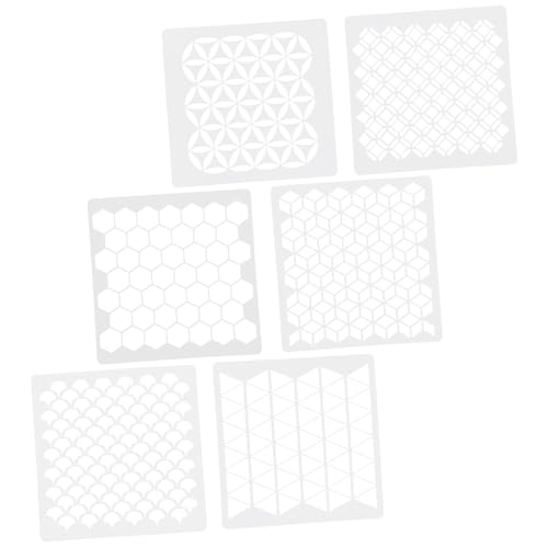 Angoily 6 Stück Teiliges Wandmalerei Schablonen Geometrische Farbspritzvorlagen Umweltfreundlichem Pet Wiederverwendbar für Wandgestaltung und Diy Kunstprojekte von Angoily