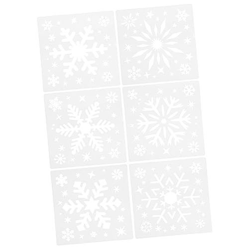 Angoily 6 Stück Teiliges Wiederverwendbares Schneeflocken Schablonen Flexiblem Vielseitig für Weihnachtsdeko DIY Karten Fensterbilder Bastelprojekte Leicht und Handlich Angoily 6 Stück Teiliges Wiederverwendbares Schneeflocken Schablonen Flexiblem Vielseitig für Weihnachtsdeko DIY Karten Fensterbilder Bastelprojekte Leicht und Handlich von Angoily