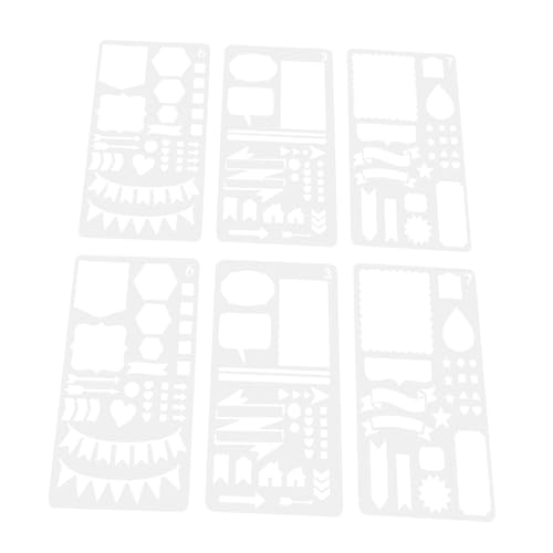 Angoily 6 Stück Teiliges Zeichenschablonen aus Vielseitige DIY Malvorlagen für Journal Scrapbooking und Kreative Bastelarbeiten Klare Muster für Präzises Zeichnen und Dekorieren Angoily 6 Stück Teiliges Zeichenschablonen aus Vielseitige DIY Malvorlagen für Journal Scrapbooking und Kreative Bastelarbeiten Klare Muster für Präzises Zeichnen und Dekorieren von Angoily