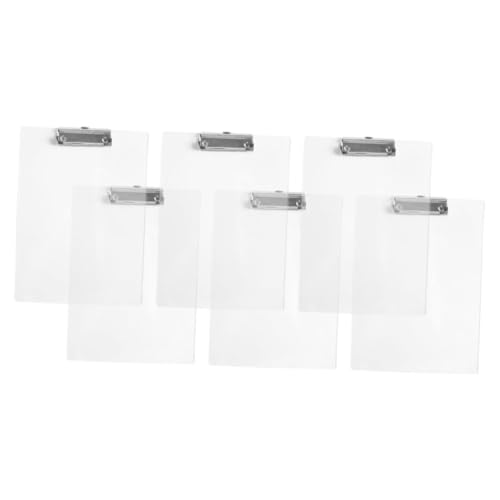 Angoily 6 Stück Transparenter Boardclip Aktenklammer Für Papiere Farbige Papierklammern Schreiben Von Support-boards Multifunktions-klemmbrett Clipboard Klemmbretter Tafel Das Haustier Angoily 6 Stück Transparenter Boardclip Aktenklammer Für Papiere Farbige Papierklammern Schreiben Von Support-boards Multifunktions-klemmbrett Clipboard Klemmbretter Tafel Das Haustier von Angoily