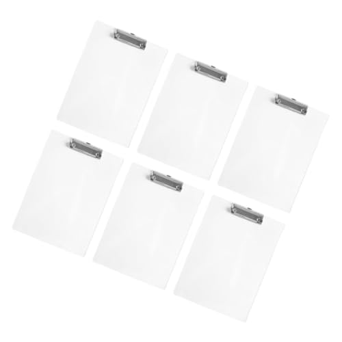 Angoily 6 Stück Transparenter Boardclip Klemmbretter Für Das Klassenzimmer Dokumentclip Multifunktionsplatine Büro-klemmbrett Multifunktions-klemmbrett Praktisches Akten-klemmbrett Metall von Angoily