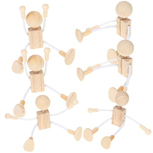 Angoily 6 Stück Unfertige Holzpuppen für DIY Kreative Holzfiguren zum Malen und Basteln für Kunstprojekte Natürliches Holzmaterial Vielseitig Einsetzbar Angoily 6 Stück Unfertige Holzpuppen für DIY Kreative Holzfiguren zum Malen und Basteln für Kunstprojekte Natürliches Holzmaterial Vielseitig Einsetzbar von Angoily