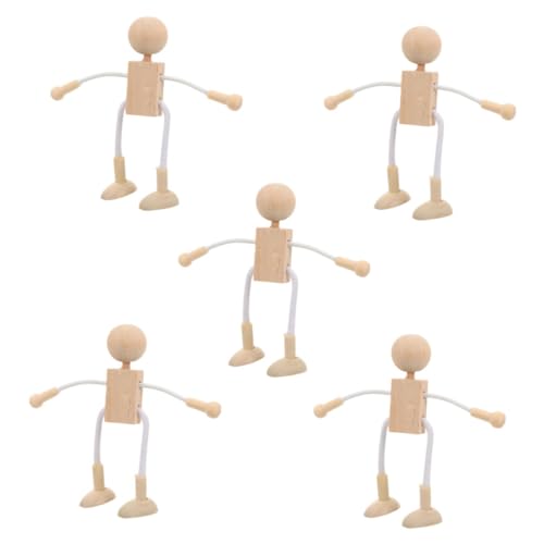 Angoily 6 Stück Unvollendete Holzpuppen für Diy Holzfiguren zum Bemalen und Basteln Kreative Bastelmaterialien Hochwertigem Holz für Verschiedene Handwerksprojekte von Angoily