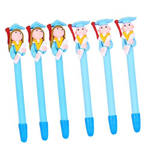 Angoily 6 Stück Weicher Keramikstift ästhetische Stifte Ball Kugelschreiber Punkt Stifte -Stift Doktor Stifte Schreibstift Studentenpreis-Geschenkstift Polymer-Ton Blue von Angoily
