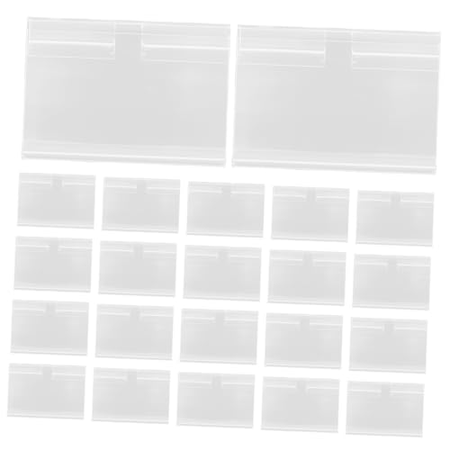 Angoily 60 Sätze Transparent Kunststoff Etikettenhalter mit Einlagen Einsetzbar für Drahtregale und Körbe Robuster Clip für Preisschilder in Supermärkten und Einzelhandel Angoily 60 Sätze Transparent Kunststoff Etikettenhalter mit Einlagen Einsetzbar für Drahtregale und Körbe Robuster Clip für Preisschilder in Supermärkten und Einzelhandel von Angoily