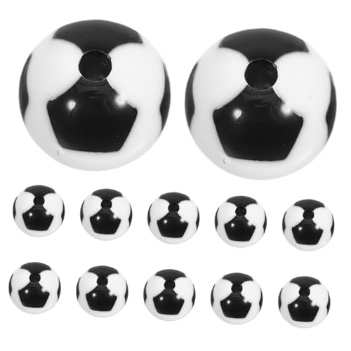 Angoily 60 Stück Acryl Fußballperlen Rund für DIY Schmuck Basteln Armbänder Halsketten Sport Spacer Charm Angoily 60 Stück Acryl Fußballperlen Rund für DIY Schmuck Basteln Armbänder Halsketten Sport Spacer Charm von Angoily