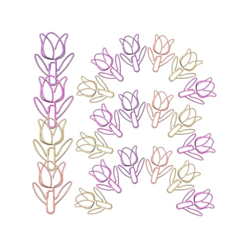 Angoily 60 Stück Bunte Tulpen Büroklammern aus Metall Kleine Special-shaped Paper Clips Vielseitig Einsetzbar für Schule Büro Lesezeichen Farbenfrohe Organisation und Kreative Angoily 60 Stück Bunte Tulpen Büroklammern aus Metall Kleine Special-shaped Paper Clips Vielseitig Einsetzbar für Schule Büro Lesezeichen Farbenfrohe Organisation und Kreative von Angoily