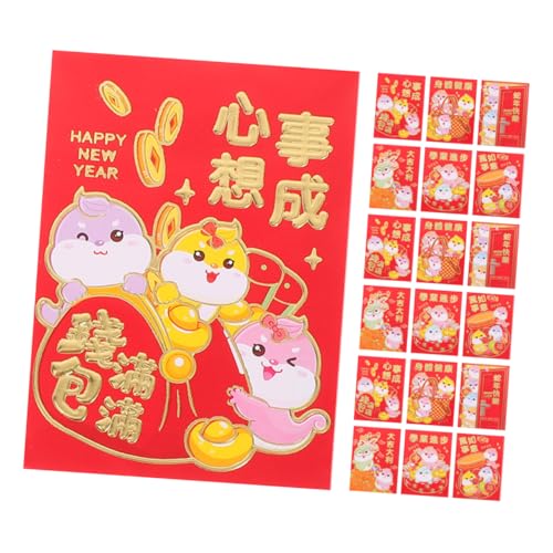 Angoily 60 Stück Chinesische Neujahrsrote Umschläge im Schlangenjahr mit Cartoon Muster Glücksgeldumschläge für Frühlingsfest Hochzeiten Geburtstagsfeiern und Geldgeschenke von Angoily
