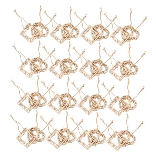 Angoily 60 Stück DIY Holzrahmen aus Naturbelassenem Holz Hohlherz- eckige Ovalformen Unvollendete Holz-bilderrahmen zum Basteln für Valentinstag Hochzeit Wanddekoration und Kunstprojekte von Angoily
