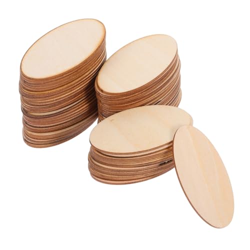 Angoily 60 Stück Dicke Holzscheiben für Diy Projekte und Heimdekoration Unbehandelte Ovale Holzstücke für Kunst Malerei und Gravur Angoily 60 Stück Dicke Holzscheiben für Diy Projekte und Heimdekoration Unbehandelte Ovale Holzstücke für Kunst Malerei und Gravur von Angoily