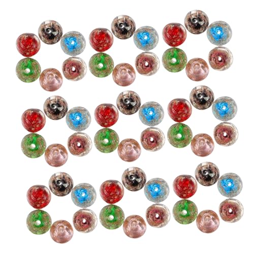 Angoily 60 Stück Glasperlen Rund Leuchtend im Dunkeln Bunte DIY Schmuckperlen für Armbänder und Halsketten Basteln Farbige Handwerksperlen für Erwachsene von Angoily