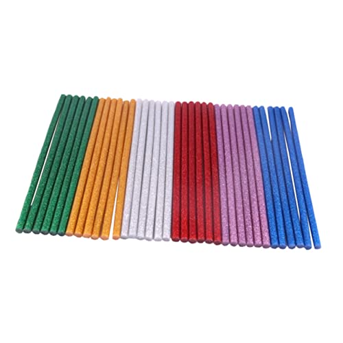 Angoily 60 Stück Glitzer Heißklebesticks Bunte Hot Melt Sticks für Diy Projekte für Basteln Weihnachten und Reparaturen Kompatibel mit Heißklebepistolen von Angoily