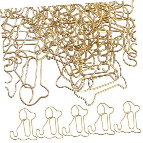 Angoily 60 Stück Niedliche Büroklammer süße Büroklammern süße Hundeformpapierklammern Buch Büroklammer Stift Nette dekorative Papierklammern Büroklammern süß Metall Golden von Angoily