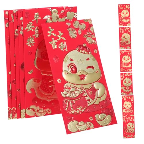 Angoily 60 Stück Rote Umschläge Chinesischen Neujahr Glücksumschläge für Jahr Schlange Traditionelles Design mit Cartoon Elementen für Frühlingsfest und Hochzeiten Angoily 60 Stück Rote Umschläge Chinesischen Neujahr Glücksumschläge für Jahr Schlange Traditionelles Design mit Cartoon Elementen für Frühlingsfest und Hochzeiten von Angoily