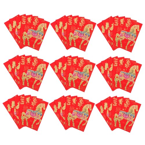 Angoily 60 Stück Rote Umschläge für das Frühjahrsfest des des Pferdes Roter Umschlag vietnamesisch Pferdrote Umschläge Neujahr Hongbao Frühlingsfest Geldpaket rote Geldpakete Papier von Angoily
