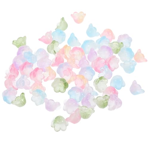 Angoily 60 Stück Teiliges Glasperlen Blumenanhängern Langlebig und Leicht für DIY Schmuckherstellung von Armbändern und Halsketten Inklusive Bunter Glasierten Perlen mit Aufhängeloch von Angoily