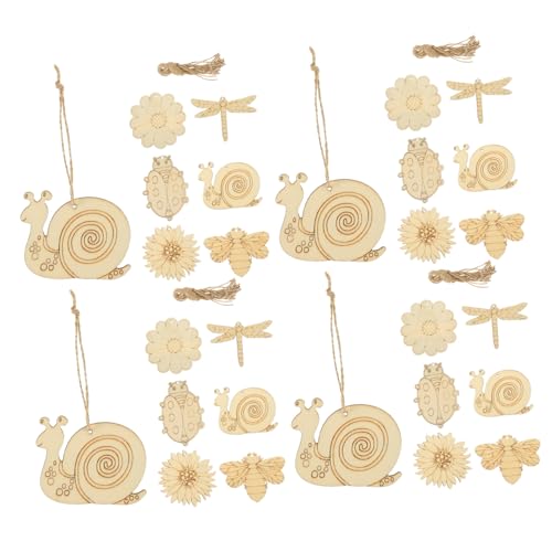 Angoily 60 Stück Teiliges Holzplatten Tier Motive Blanko Holzscheiben zum Bemalen DIY Bastelholz für Kreative Dekorationen Robuste Glatte Oberfläche Vielseitig für Malerei und Handwerk von Angoily