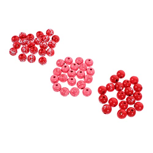 Angoily 60 Stück Valentinstag Holzperlen Herz Dekorative Perlen für DIY Schmuck Armbänder und für Bastelprojekte und Heimdekoration von Angoily