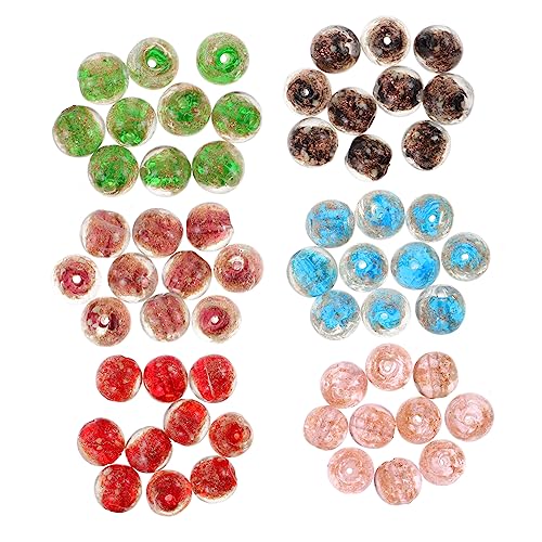 Angoily 60 Stück runde Glasperlen Edelsteine Armbänder Perlen-Kits Schmuckketten zur Herstellung von Schmuck Bausätze Zange wohnungsdeko wohnraumdeko Perlen aus Glas Glasperlen zum Basteln von Angoily