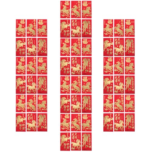 Angoily 60 rote Umschläge zum Mondjahr: 2026 Jahr des Pferdes Hong Bao Tasche – Geldtaschen für Frühlingsfest, Hochzeit, Geburtstag von Angoily