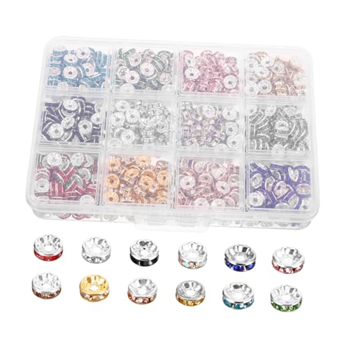 Angoily 600 Stück Bunte Strass Spacer Perlen Schmuck DIY Bastelperlen für Armbänder Langlebig Vielseitig Verwendbar mit Farben für Kreative Handarbeiten Angoily 600 Stück Bunte Strass Spacer Perlen Schmuck DIY Bastelperlen für Armbänder Langlebig Vielseitig Verwendbar mit Farben für Kreative Handarbeiten von Angoily