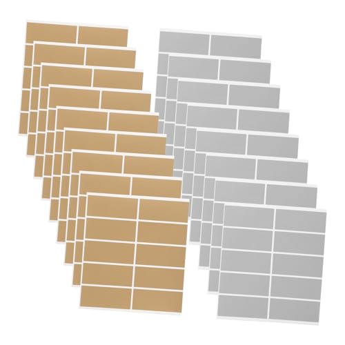Angoily 600 Stück Rubbelaufkleber Rechteckig DIY Überraschungs-labels Goldene und Silberne Kratzbare Etiketten Verdeckte Nachrichten für Gewinnspiele Partyspiele Lotteriekarten von Angoily