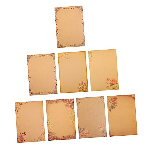 Angoily 64 Stück Vintage Kraftpapier Briefpapier Muster Pergamentpapier Liniertes Papier Party Briefpapier Liniertes Schreibpapier Dekoratives Briefpapier Hochzeit von Angoily
