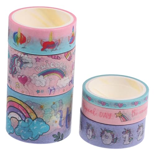 Angoily 6Rollen DIY Klebeband mit Dekoratives Scrapbook Papierband für Bastelprojekte Vielseitig Einsetzbar für Geschenkverpackungen und Journaling von Angoily