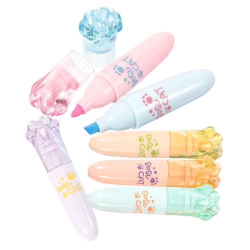 Angoily 6Stücke Cartoon Marker Bunte Highlighter für Schüler Kreative Schulsachen Wasserbasierte Pigmente für Notizen und Zeichnungen und Praktisch für Unterwegs Angoily 6Stücke Cartoon Marker Bunte Highlighter für Schüler Kreative Schulsachen Wasserbasierte Pigmente für Notizen und Zeichnungen und Praktisch für Unterwegs von Angoily