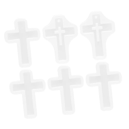 Angoily 6Stücke Teiliges DIY Silikonform für Kreuzanhänger Nicht Haftende Epoxidharz Gussform für Schmuckherstellung für Kreative Bastelprojekte und von Angoily