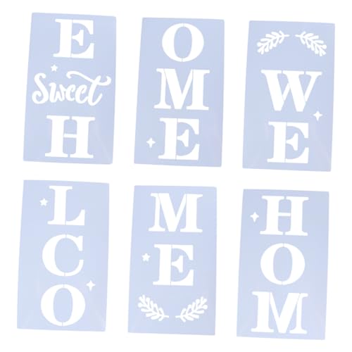 Angoily 6Stücke Teiliges Set Willkommensschablonen Wiederverwendbare Malschablonen für Holzdecken und Veranda für DIY Heimwerkerdekoration Angoily 6Stücke Teiliges Set Willkommensschablonen Wiederverwendbare Malschablonen für Holzdecken und Veranda für DIY Heimwerkerdekoration von Angoily