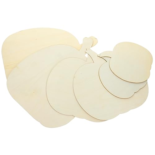 Angoily 6Stücke Unvollendete Holz Kürbis Ausschnitte für DIY Dekoration Blanko Holz Hängeschild für Thanksgiving und Halloween Fördert Kreativität und Praktische von Angoily