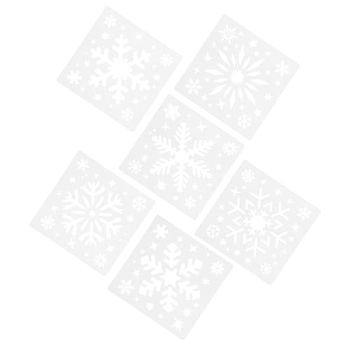 Angoily 6Stücke Weihnachts Schablonen für Kreative Bastelprojekte Wiederverwendbare Malformen Flexiblem für Wandkunst von Angoily