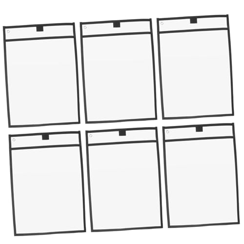Angoily 6Stücke Wiederverwendbare Transparente PVC Taschenhüllen mit Markern für Organisation von Unterrichtsmaterialien im Büro für Zuhause und Schwarz Angoily 6Stücke Wiederverwendbare Transparente PVC Taschenhüllen mit Markern für Organisation von Unterrichtsmaterialien im Büro für Zuhause und Schwarz von Angoily