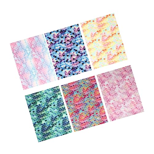 Angoily 6stücke Lederstoff Mit Meerjungfrauenmuster Stoff Für Diy-handarbeiten Basteln Und Nähen Lederstoff Für Diy-taschen Schmuck Und Kunsthandwerk von Angoily