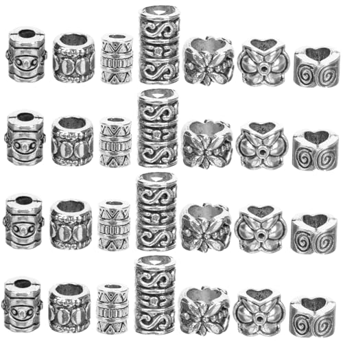 Angoily 7 Packungen Teiliges Metall abstandsperlen aus Legierung in Antikem Silberton Große Lochperlen für Schmuckherstellung für Armbänder Halsketten DIY Schmuckzubehör Angoily 7 Packungen Teiliges Metall abstandsperlen aus Legierung in Antikem Silberton Große Lochperlen für Schmuckherstellung für Armbänder Halsketten DIY Schmuckzubehör von Angoily