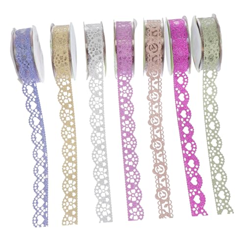 Angoily 7 Rollen Hohles Spitzenband selbstklebendes Klebeband Sammelalbum wickeln Dekorationen wall art decor bastelideen dekoratives Glitzerband dekoratives klebeband für einklebebuch Angoily 7 Rollen Hohles Spitzenband selbstklebendes Klebeband Sammelalbum wickeln Dekorationen wall art decor bastelideen dekoratives Glitzerband dekoratives klebeband für einklebebuch von Angoily