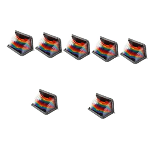 Angoily 7 Stück Akkordeon Ordner Mini Erweiterbar Kleiner Transparenter Dokumentenhalter Mehrschichtiger Datei Organizer mit Regenbogenbesatz Leichter Aktentaschen Organizer für Büro und von Angoily