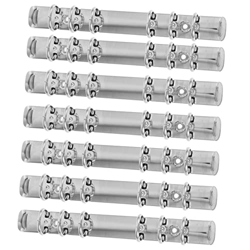 Angoily 7 Stück Bindemittel ordner bürozubehör klemmzwingen metall sichtmappen lochfinder Notizbücher Schule Ring notizbuch Binderückeneinlagen bindende Rückenkämme Rostfreier Stahl Silver von Angoily