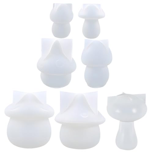 Angoily 7 Stück Silikonform Pilztablett DIY Gießform Flexibel Langlebig Wiederverwendbar Epoxidharz Silikon Epoxy Mold für Schmuck Aufbewahrung Dekoration von Angoily