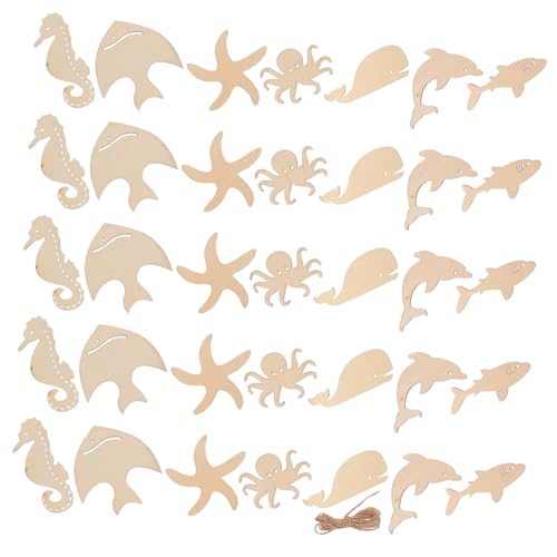 Angoily 70 Stück Teiliges Ozeanische Holzfiguren zum Bemalen DIY holzdeko mit Glatten Oberflächen Vielseitige Meeres tierskulpturen für Bastelprojekte Party Hochzeitsdekoration Angoily 70 Stück Teiliges Ozeanische Holzfiguren zum Bemalen DIY holzdeko mit Glatten Oberflächen Vielseitige Meeres tierskulpturen für Bastelprojekte Party Hochzeitsdekoration von Angoily