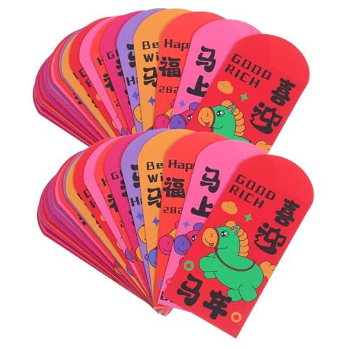 Angoily 72 Stück Jahr Des Pferdes Rote Umschläge Traditionelle Dicke Papier-lucky-money-hongbao für Chinesisches Neujahrsfest Frühlingsfest Hochzeit und Familienfeier Angoily 72 Stück Jahr Des Pferdes Rote Umschläge Traditionelle Dicke Papier-lucky-money-hongbao für Chinesisches Neujahrsfest Frühlingsfest Hochzeit und Familienfeier von Angoily