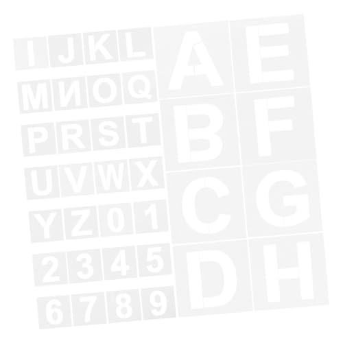 Angoily 72 Stück Plastik wiederverwendbare Schablonen Sprühfarben-Buchstabenschablonen Schablonen zum Malen von Zahlen Zeichnungsvorlage Buchstabenschablone zum Malen das Haustier Weiß Angoily 72 Stück Plastik wiederverwendbare Schablonen Sprühfarben-Buchstabenschablonen Schablonen zum Malen von Zahlen Zeichnungsvorlage Buchstabenschablone zum Malen das Haustier Weiß von Angoily