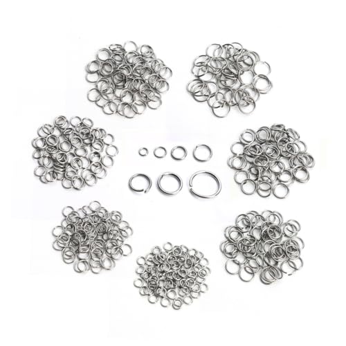 Angoily 770 Stück Offener Ring Schlüssel Zubehör Ohrringe Eisen DIY liefert Ohrringe blanker Ohrstecker DIY-Teile von Angoily