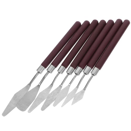 Angoily 7Stücke Palettenmesser Set Teilig Flexibles Spachtel Werkzeug für Ölgemälde mit Holzgriff Präzise Farbmischung Zubehör für Kunststudenten von Angoily