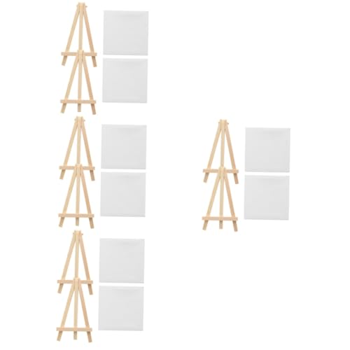 Angoily 8 Sätze Mini Staffelei mit Diy Leinwänden Multifunktionale Malstaffelei für Kreative Bastelprojekte für Home und Office Dekoration von Angoily
